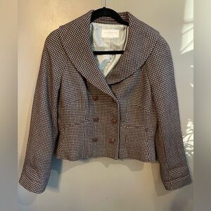 Liz Claiborne suit jacket and skirt brown and turquoise size 10